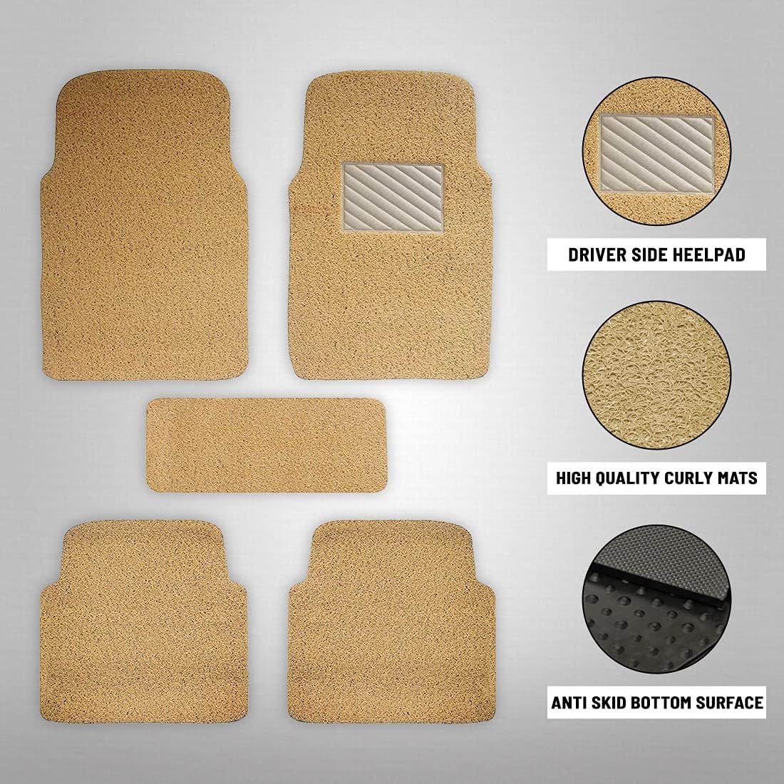 CuboDePlato Plastic, PVC, Nylon Standard Mat For Universal For Car, Honda, Hyundai, Maruti Suzuki, Nissan, Tata, Renault Swift Dzire, Altroz, Punch, Kiger, Magnite, i20, Swift, Grand i10 Nios, Grand i10, Celerio, WagonR/(Color grey-black)