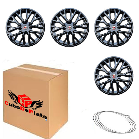 CuboDePlato Delta Black Wheel Cover Universal For Car Size available 12,13,14,15