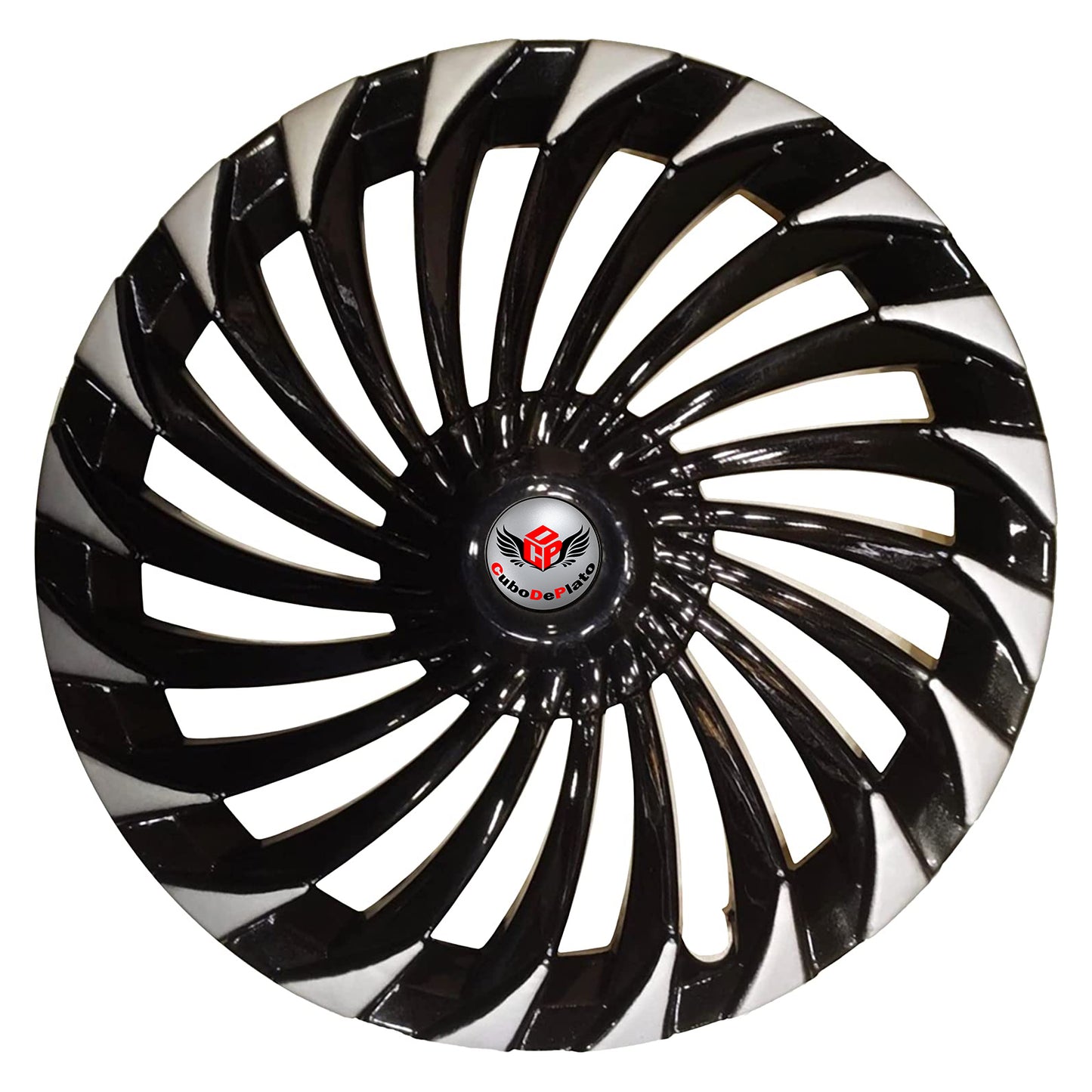 CuboDePlato Turbine_12_Black_Silver Wheel Cover For Maruti, Tata, Hyundai, Universal For Car 800, Omni, Alto, EON D Lite, Zen, Alto 800