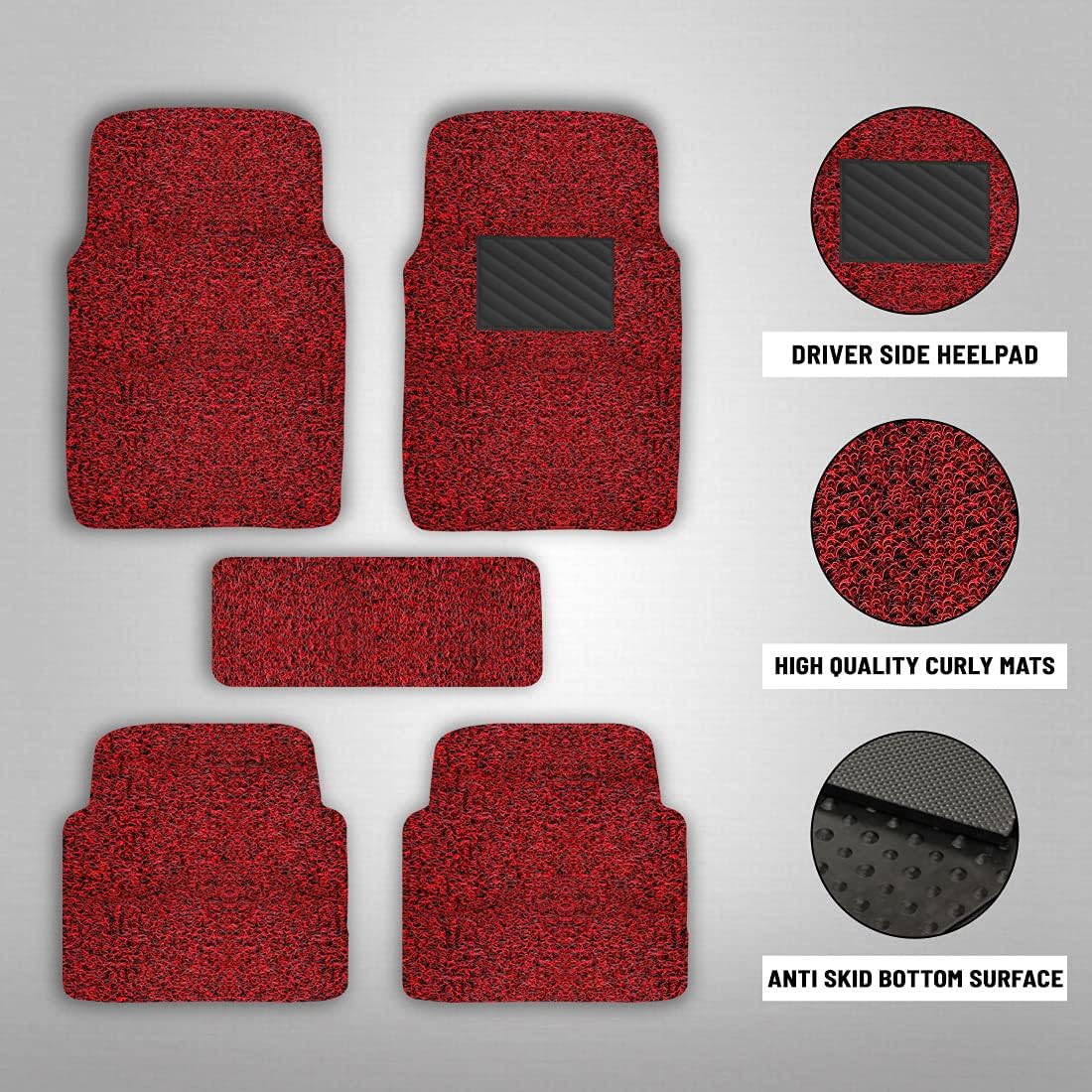 CuboDePlato Plastic, PVC, Nylon Standard Mat For Universal For Car, Honda, Hyundai, Maruti Suzuki, Nissan, Tata, Renault Swift Dzire, Altroz, Punch, Kiger, Magnite, i20, Swift, Grand i10 Nios, Grand i10, Celerio, WagonR/(Color grey-black)